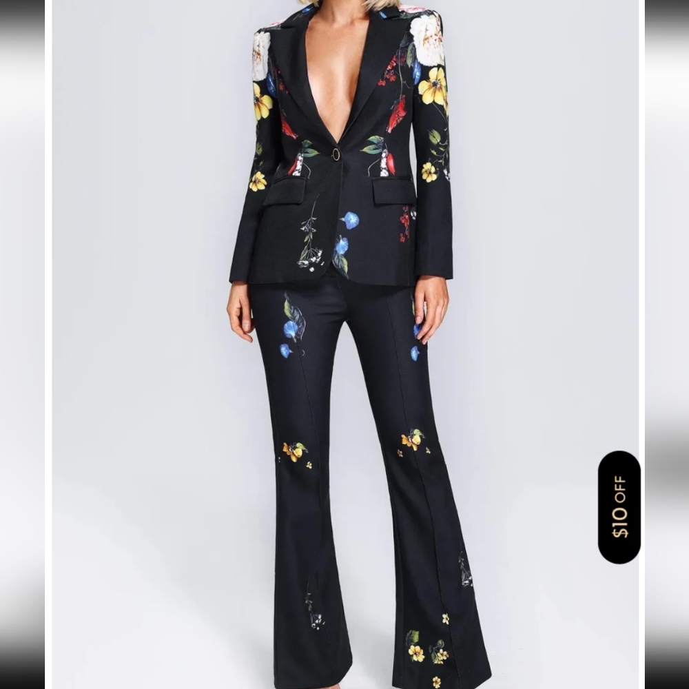 Bella B Printed Blazer Set Size M